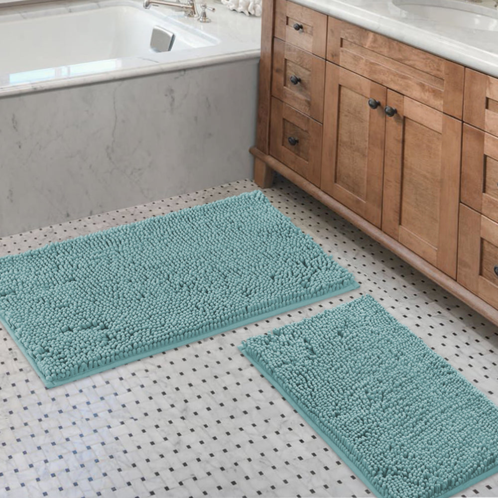 Chenille Bath Rug Set PVC Backing 20" x 32" & 17" x 24"