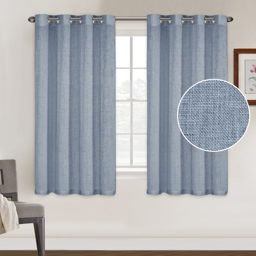 Grommet Natural Linen Mixed Sheers Sold by 2 (52'' x 63'')