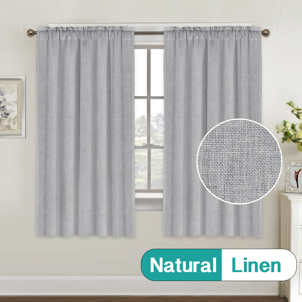Rod Pocket Natural Linen Mixed Sheers Sold by 2 (52'' x 63'')