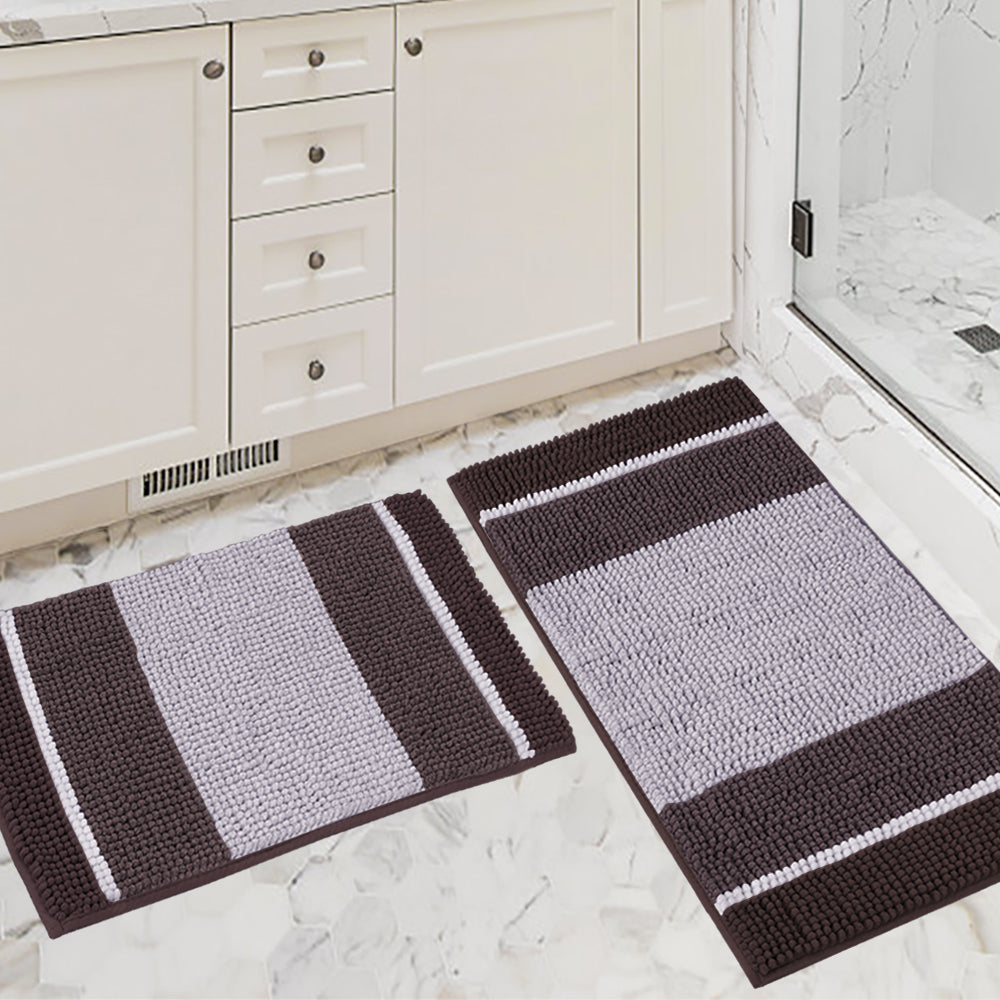 Chenille Ombre Bath Rug Set 20"x 32" & 17"x 24"