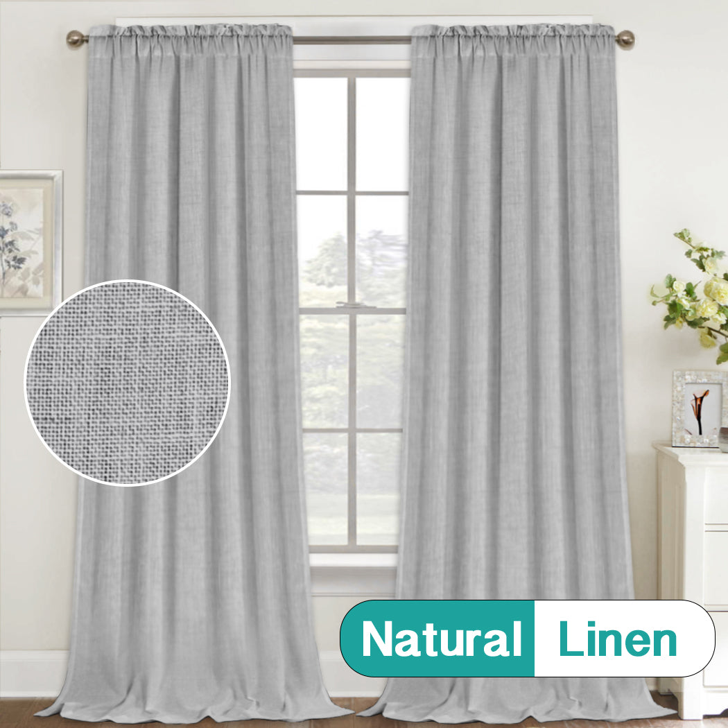 Rod Pocket Natural Linen Mixed Sheers Sold by 2 (52'' x 108'')