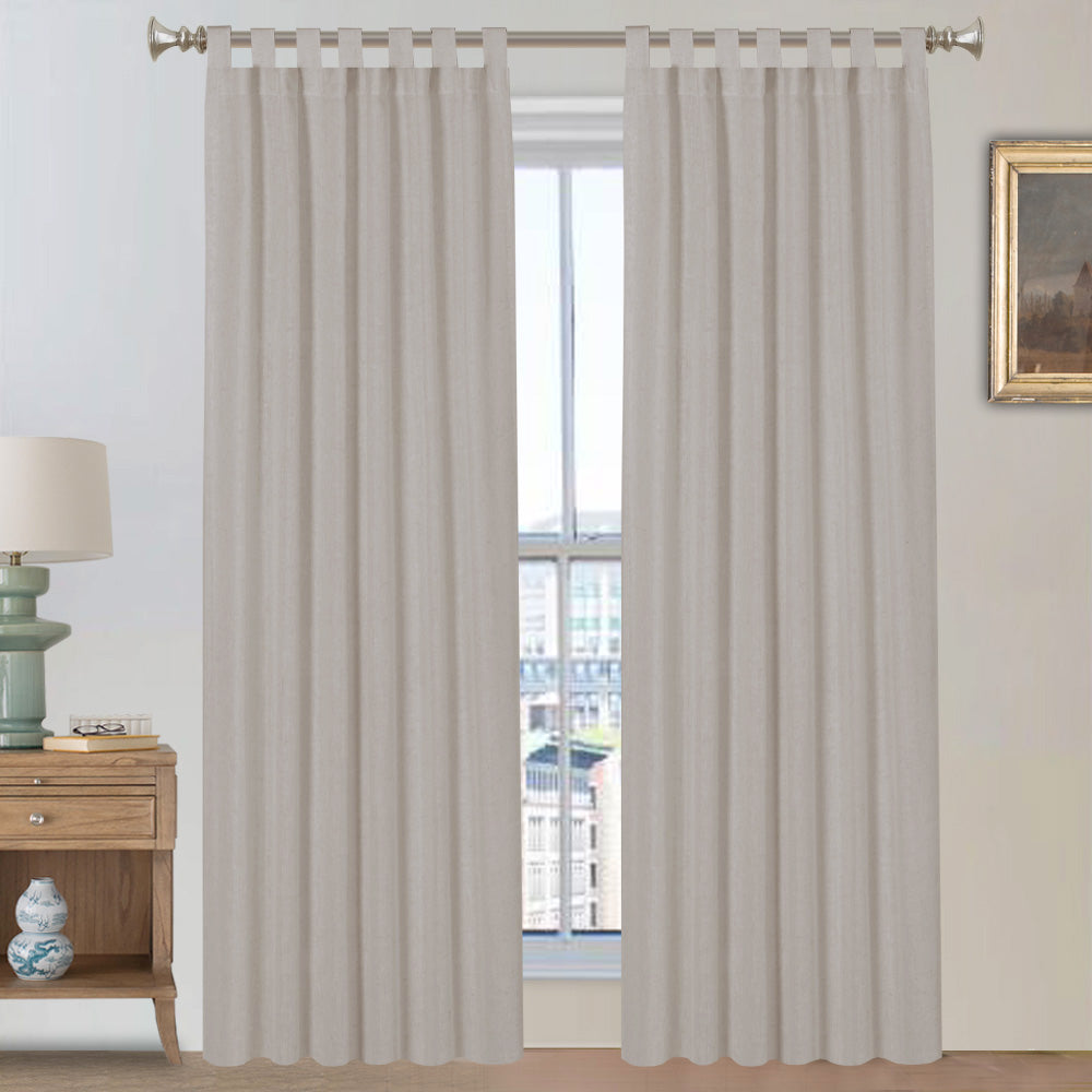 Tab Top Natural Linen Mixed Sheers Sold by 2 (52'' x 96'')
