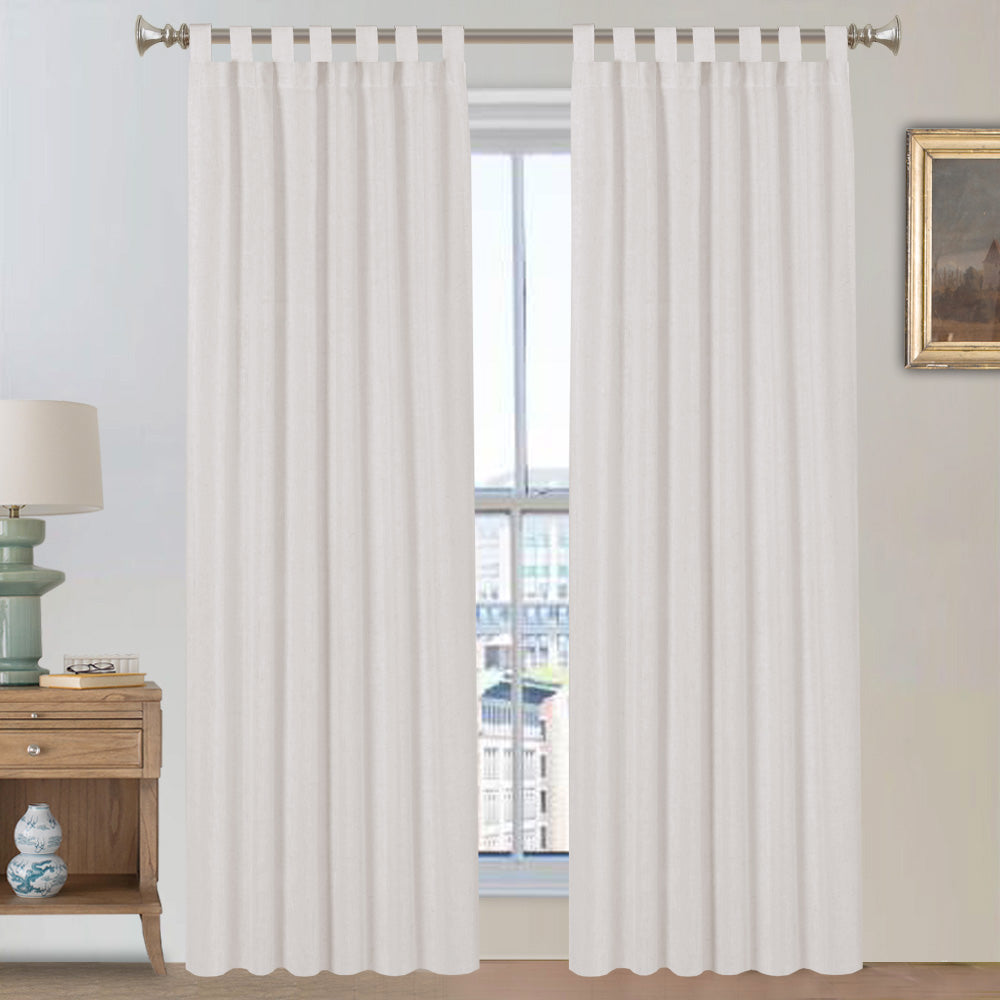 Tab Top Natural Linen Mixed Sheers Sold by 2 (52'' x 96'')