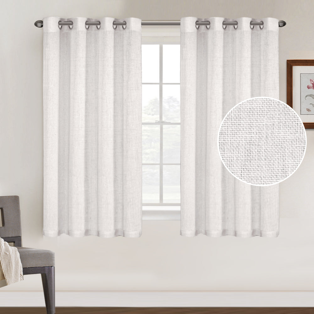 Grommet Natural Linen Mixed Sheers Sold by 2 (52'' x 63'')