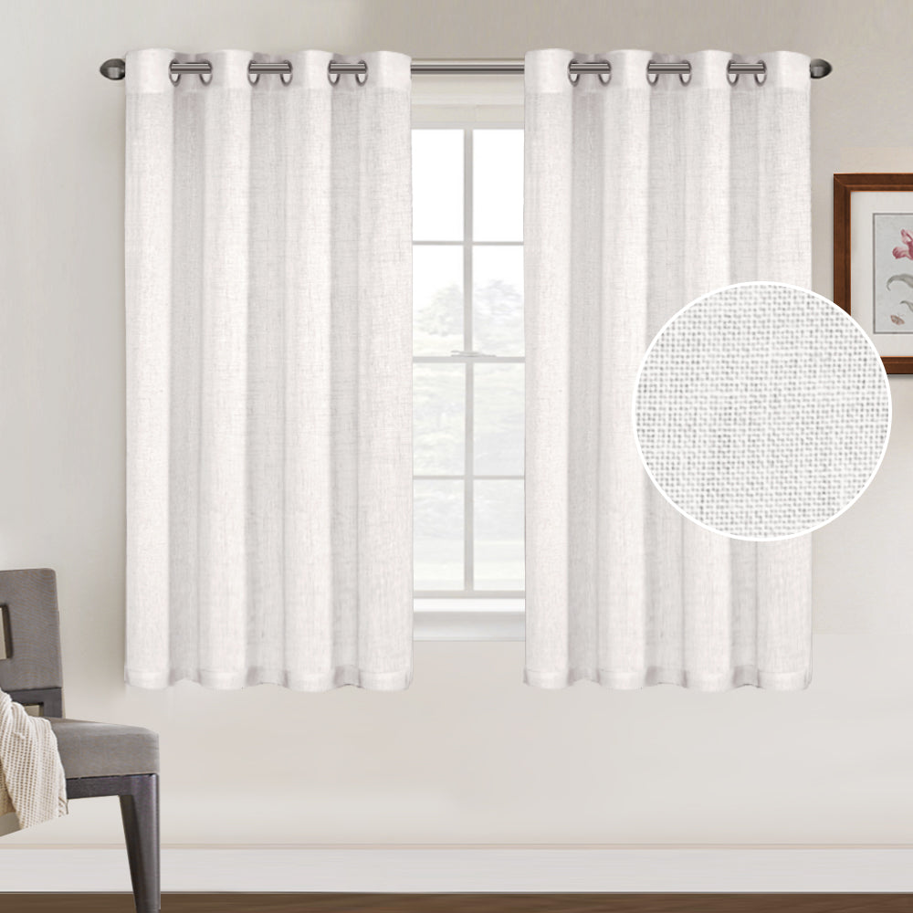 Grommet Natural Linen Mixed Sheers Sold by 2 (52'' x 63'')