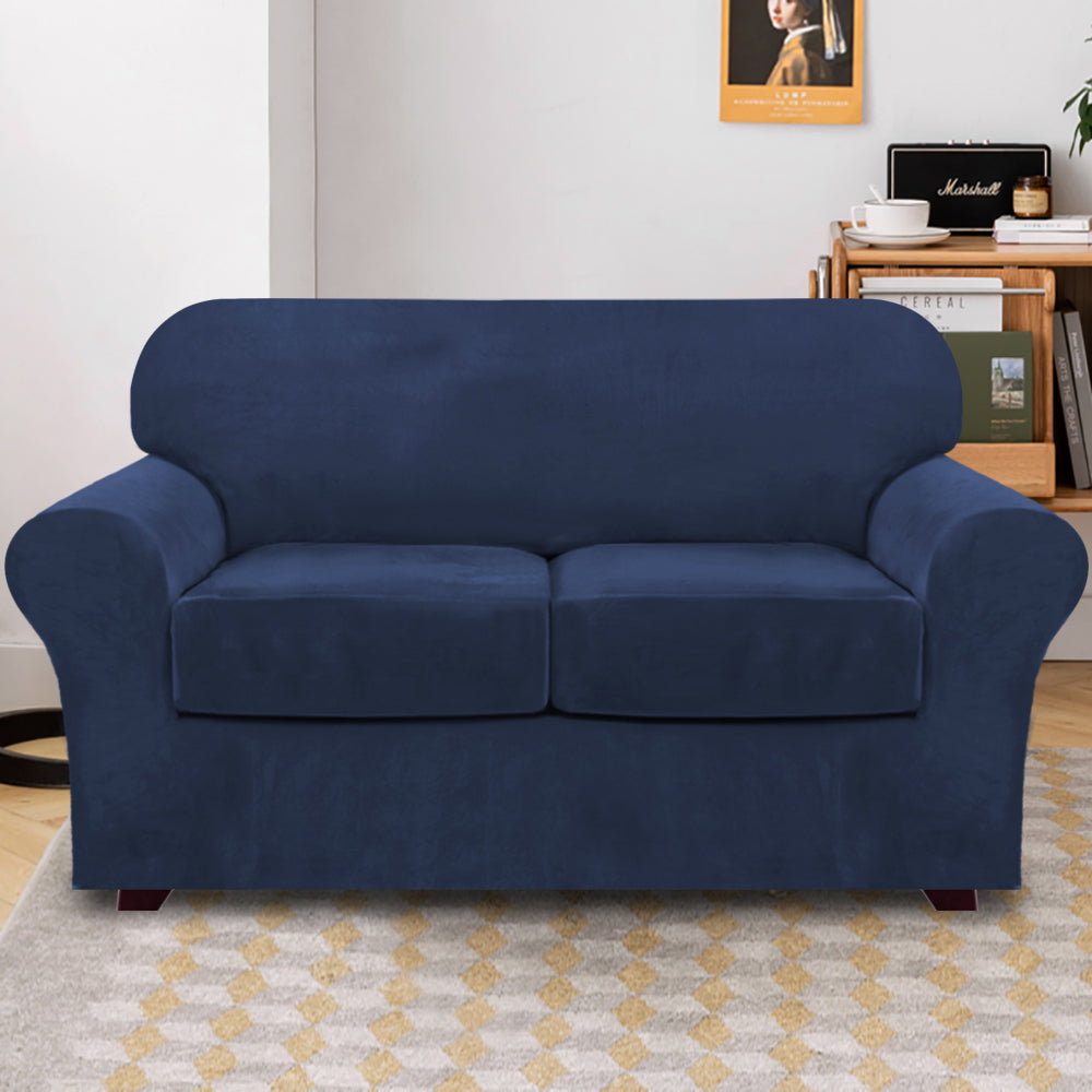 3-Piece Stretch Velvet Loveseat 2 Seater Slipcover