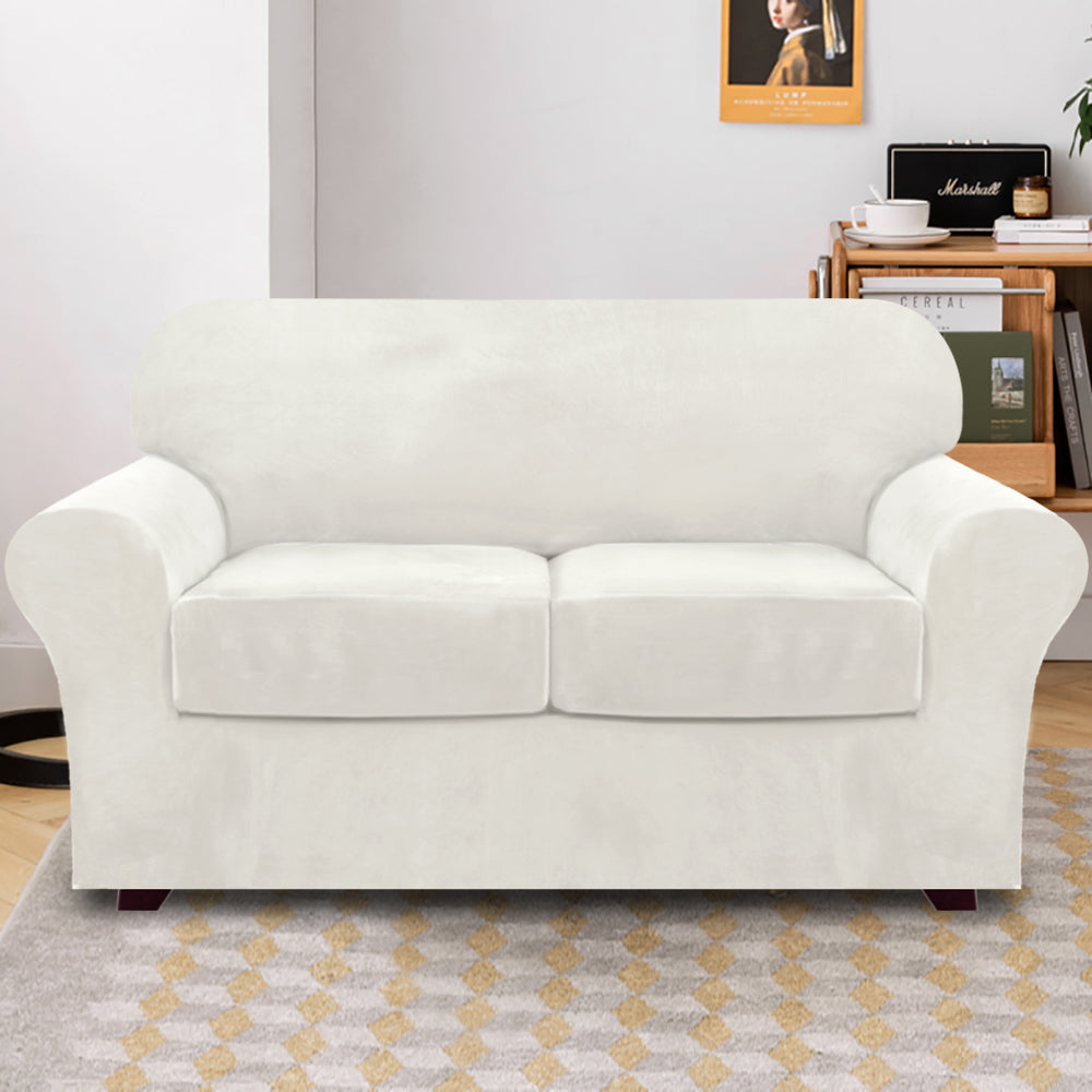 3-Piece Stretch Velvet Loveseat 2 Seater Slipcover