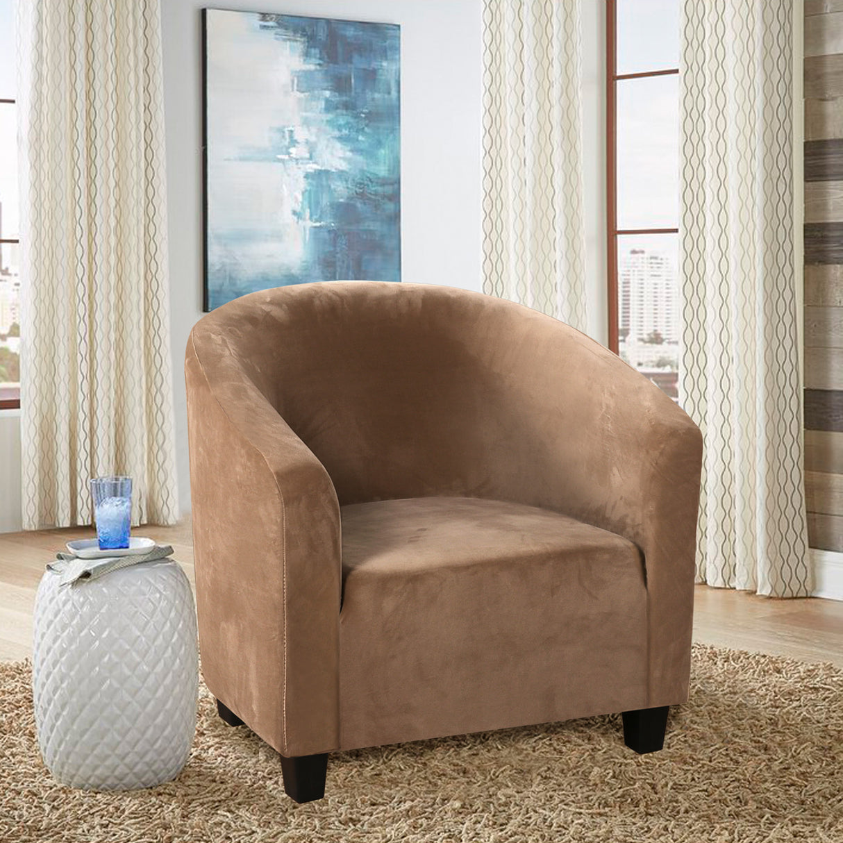 Velvet Club Tub Chair Slipcovers 2 Pack