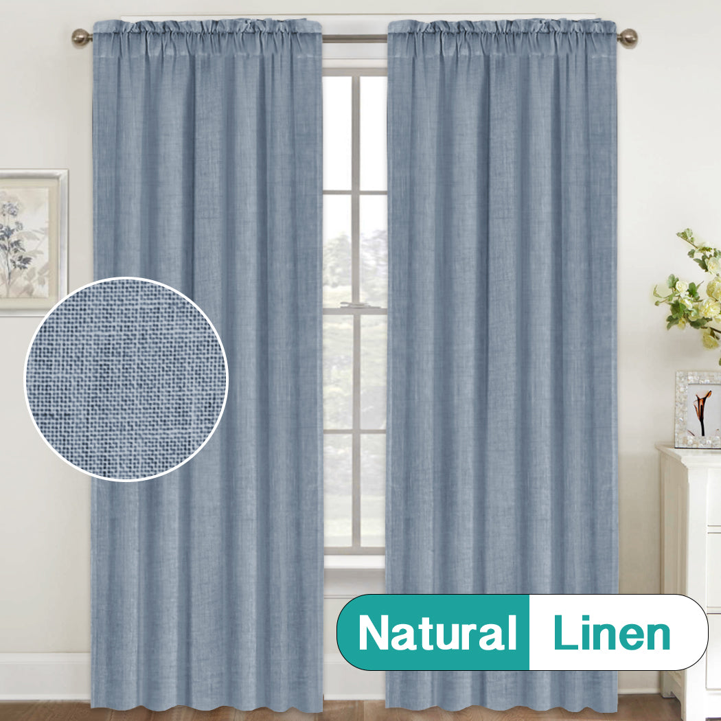 Rod Pocket Natural Linen Mixed Sheers Sold by 2 (52'' x 96'')