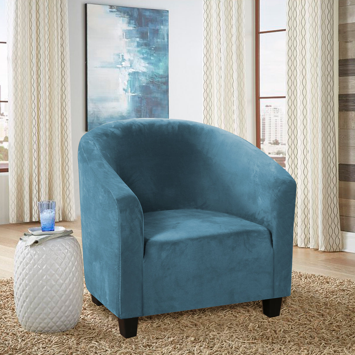 Velvet Club Tub Chair Slipcovers 2 Pack
