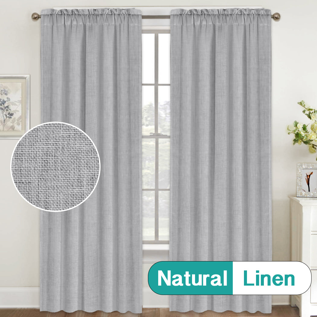 Rod Pocket Natural Linen Mixed Sheers Sold by 2 (52'' x 96'')