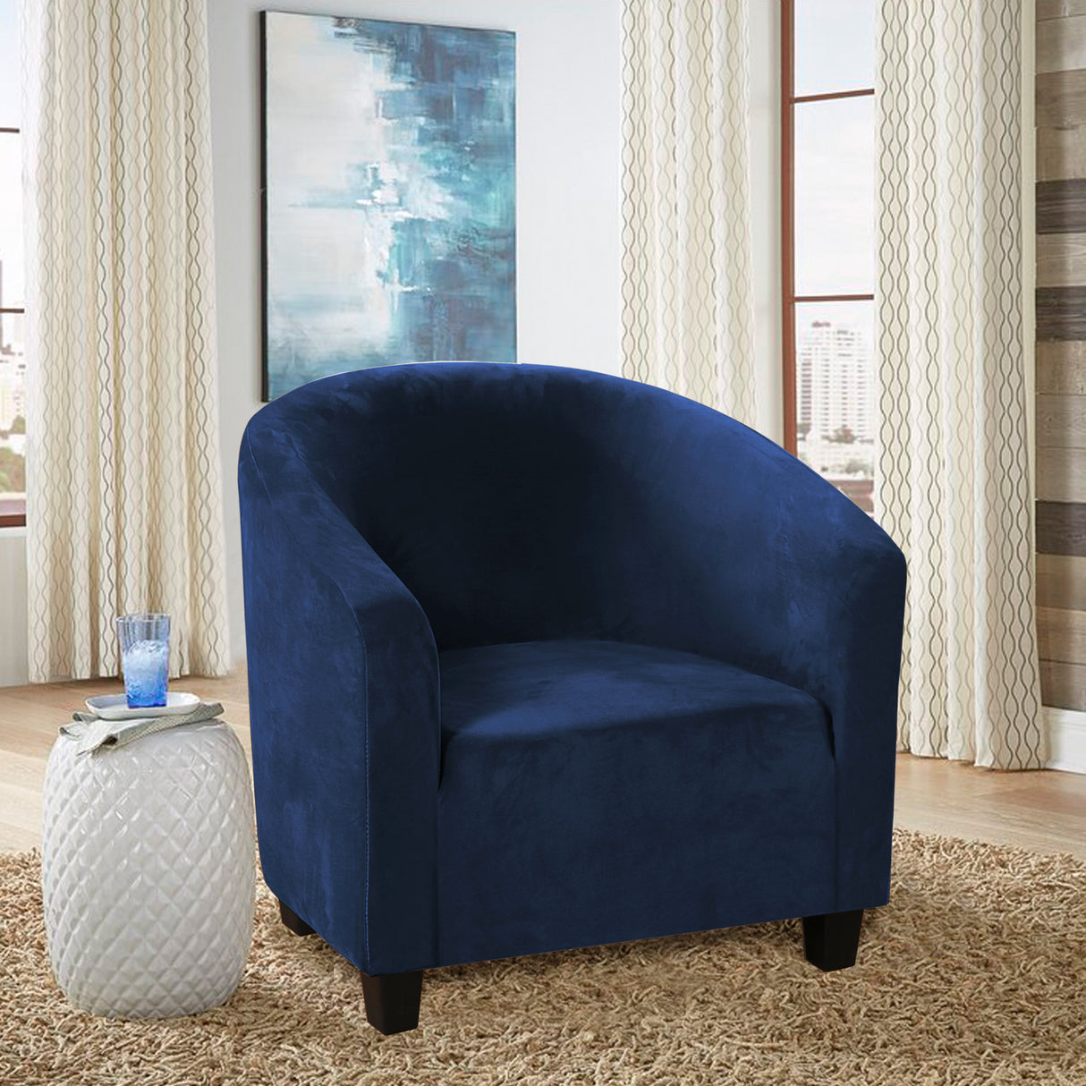 Velvet Club Tub Chair Slipcovers 2 Pack