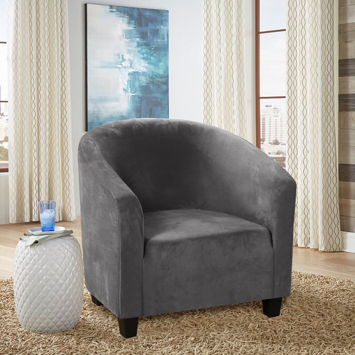 Velvet Club Tub Chair Slipcovers 2 Pack