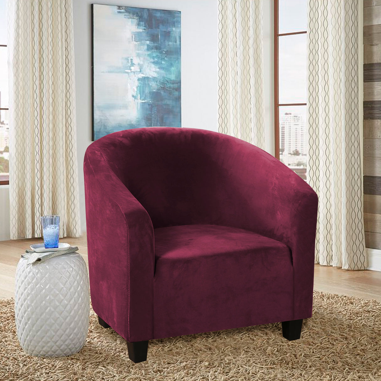 Velvet Club Tub Chair Slipcovers 2 Pack