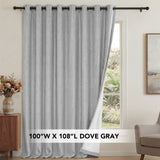 H.Versailtex 1 Panel Durable Thick Textured Linen Look Blackout Patio Door Grommet Curtain