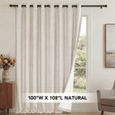 H.Versailtex 1 Panel Durable Thick Textured Linen Look Blackout Patio Door Grommet Curtain