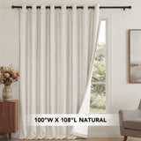 H.Versailtex 1 Panel Durable Thick Textured Linen Look Blackout Patio Door Grommet Curtain