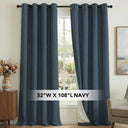 H.Versailtex Premium 100% Blackout Curtains Thermal Insulated White Liner Grommet Top Sold by 2 Panel