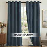 H.Versailtex Premium 100% Blackout Curtains Thermal Insulated White Liner Grommet Top Sold by 2 Panel