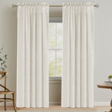 Natural Linen Rod Pocket Curtains Semi Sheer Curtains