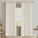 Natural Linen Tab Top Curtains Semi Sheer Curtains