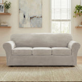 H.Versailtex Modern Velvet Plush High Stretch Sofa Slipcover with Elastic Bottom