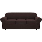PrimeBeau Thicker Jacquard Fabric 3 Pieces Loveseat & Oversize Loveseat Covers for 2 Cushion Sofa Couch Slipcovers (Base Cover Plus 2 Seat Cushion Covers)