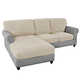 PrimeBeau 2024 New Sectional Couch Covers 6 Pieces Stretch Sofa Cover for Sectional Sofa Set Separate L Shaped Couch Cover for Both Left/Right Couch (Seat and Back: 1 Chaise for Loveseat)