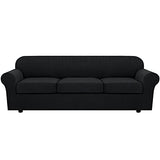PrimeBeau Thicker Jacquard Fabric 3 Pieces Loveseat & Oversize Loveseat Covers for 2 Cushion Sofa Couch Slipcovers (Base Cover Plus 2 Seat Cushion Covers)