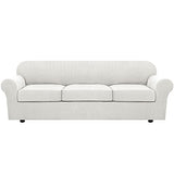PrimeBeau 4 Pieces Premium Jacquard Sofa Slipcover Set, Sofa and Oversize Sofa