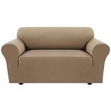 PrimeBeau 2023 Version Loveseat Cover 1-Piece Stretch Couch Covers for 2 Cushion Couch Sofa Cover Spandex Non Slip Soft Form Fit Furniture Protector with Elastic Bottom