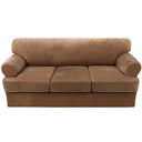 PrimeBeau Sofa Cover 4 Pieces T Cushion Sofa Slipcovers Thick Velvet Couch Cover Furniture Protector Stretch T Cushion Sofa Covers for 3 Cushion Couch with 3 Individual T Cushion Covers