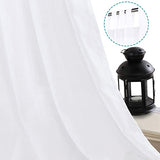 PrimeBeau Natural Linen Mix Tab Top Sheer Curtains (Set of 2) 52 Series