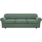 PrimeBeau Thicker Jacquard Fabric 3 Pieces Loveseat & Oversize Loveseat Covers for 2 Cushion Sofa Couch Slipcovers (Base Cover Plus 2 Seat Cushion Covers)