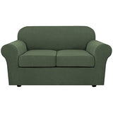 PrimeBeau Thicker Jacquard Fabric 3 Pieces Loveseat & Oversize Loveseat Covers for 2 Cushion Sofa Couch Slipcovers (Base Cover Plus 2 Seat Cushion Covers)