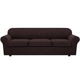 PrimeBeau Thicker Jacquard Fabric 3 Pieces Loveseat & Oversize Loveseat Covers for 2 Cushion Sofa Couch Slipcovers (Base Cover Plus 2 Seat Cushion Covers)