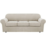 PrimeBeau Thicker Jacquard Fabric 3 Pieces Loveseat & Oversize Loveseat Covers for 2 Cushion Sofa Couch Slipcovers (Base Cover Plus 2 Seat Cushion Covers)