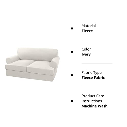 PrimeBeau 3 Pieces T Cushion Loveseat Slipcovers Couch Cover for 2 Cushion Couch Non Slip Super Stretch Soft Washable Furniture Protector with 2 Individual T Cushion Covers