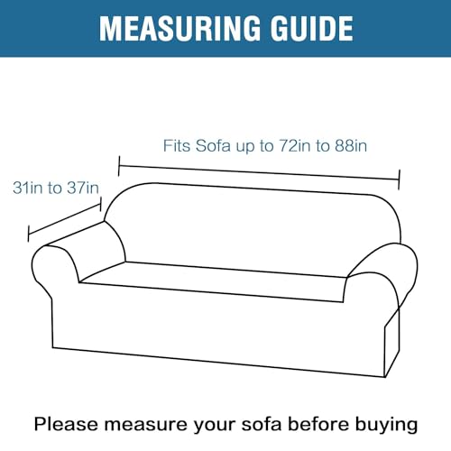 H.VERSAILTEX 2024 Newest Jacquard Couch Covers for 3 Cushion Couch 1 Piece Stretch Sofa Covers Furniture Protector Anti-Slip Soft Thickened Dogs Slipcovers Washable Diamond Pattern(Sofa, Ivory)
