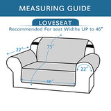 PrimeBeau 100% Waterproof Loveseat Cover Protector Couch Covers for Dogs/Pets | Sofa Slipcover for 2 Cushion Couch with Non Slip Backing and Adjustable Strap (Seat Width 46")