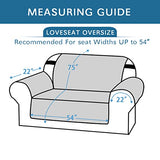 PrimeBeau 100% Waterproof Loveseat Cover Protector Couch Covers for Dogs/Pets | Sofa Slipcover for 2 Cushion Couch with Non Slip Backing and Adjustable Strap (Seat Width 46")