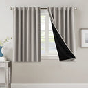 PrimeBeau 100% Blackout Curtains with Black Liner Back Tab Top, 2 Panels (52 Series)