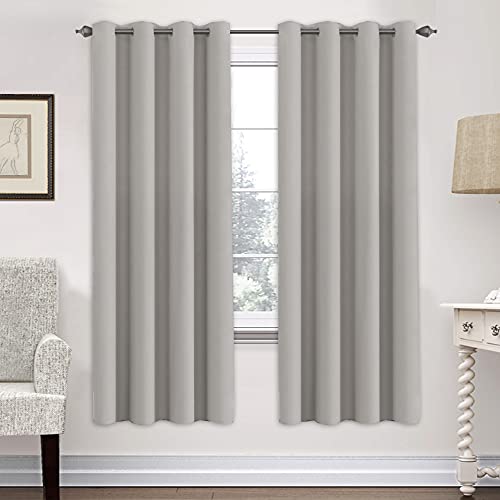 PrimeBeau Blackout Essential Grommet Thermal Curtain 2 Panels, W52" Long