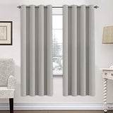 PrimeBeau Blackout Essential Grommet Thermal Curtain 2 Panels, W52" Long