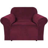 PrimeBeau Stretch Velvet Armchair Cover Couch Covers 1 Cushion Slipcover, Real Velvet, Upgraded Fit, Full Protection, Aesthetic Decor, Easy Care, Chair 31"-49"