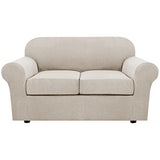 PrimeBeau Thicker Jacquard Fabric 3 Pieces Loveseat & Oversize Loveseat Covers for 2 Cushion Sofa Couch Slipcovers (Base Cover Plus 2 Seat Cushion Covers)
