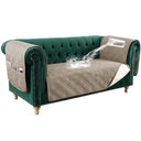PrimeBeau 100% Waterproof Loveseat Couch Covers Traditional Chesterfield Sofa Covers with Extra Long Armrest Cover Waterproof and Washable Thick Couch Cover for Dogs (1 Piece)