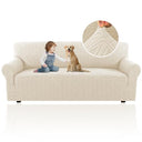 PrimeBeau Diamond Pattern Jacquard Couch Covers for 3 Cushion Couch
