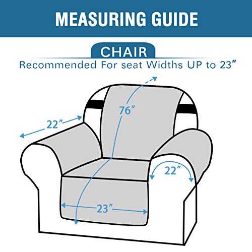 PrimeBeau Thick Velvet Armchair Cover Couch Covers 1 Cushion Slipcover with Non-Slip Straps, Luxurious Protection for Living Room Furniture