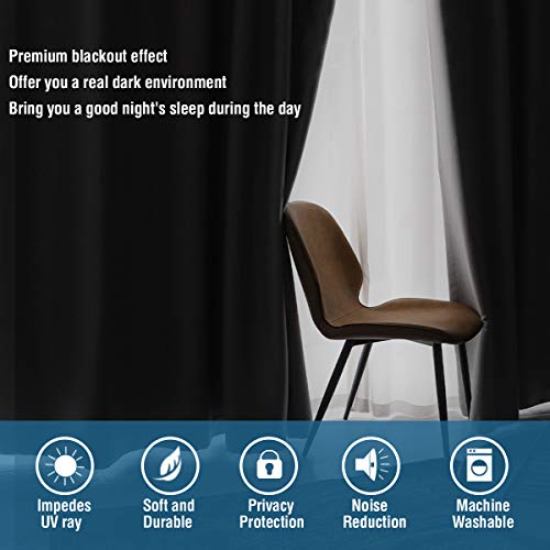 PrimeBeau Essential Blackout Thermal Insulated Curtain Drapes Set of 2 panels, 42 Series